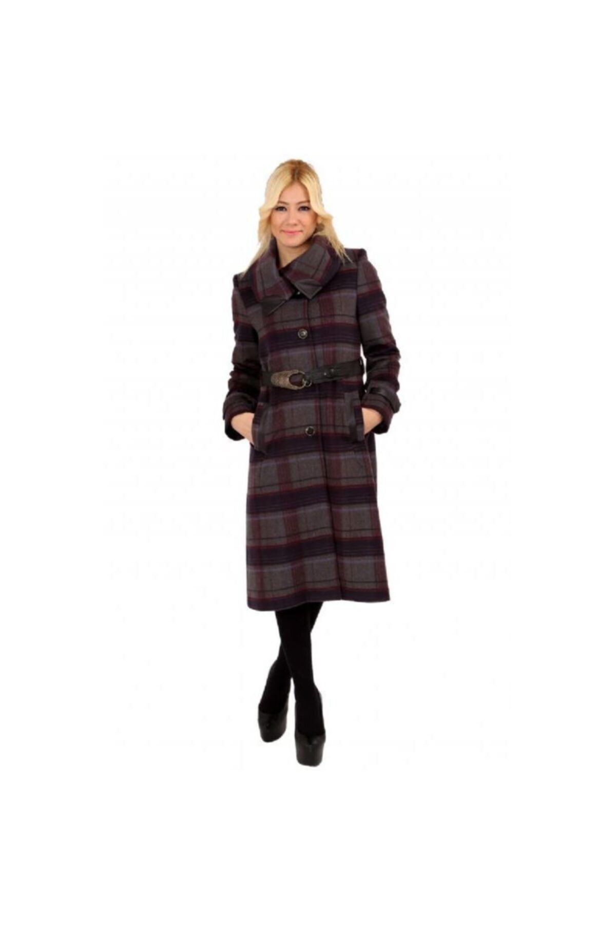 Berru Kadın Kahverengi Ekoseli Pardesü