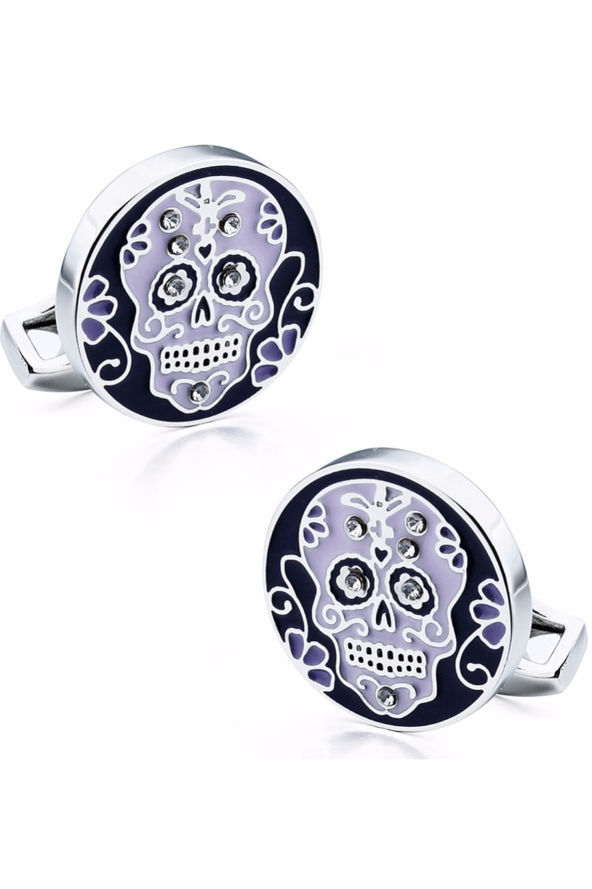 Omark Cotton Purple Skull Kol Düğmesi