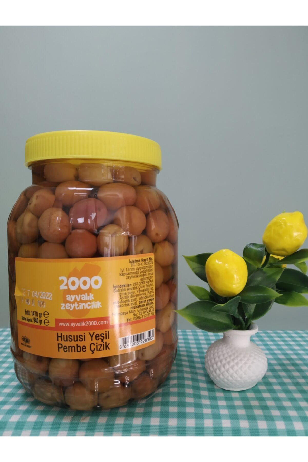 2000 AYVALIK ZEYTİNCİLİK 2000 Ayvalık Hususi Pembe Yeşil 1440 Gram