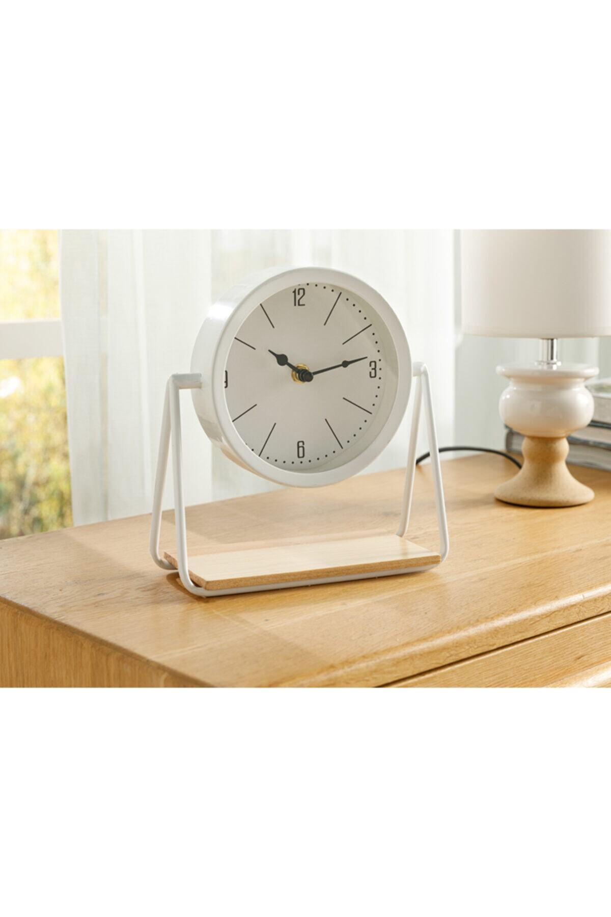 english home elegance metal masa saati 20x21x9cm beyaz fiyati yorumlari trendyol