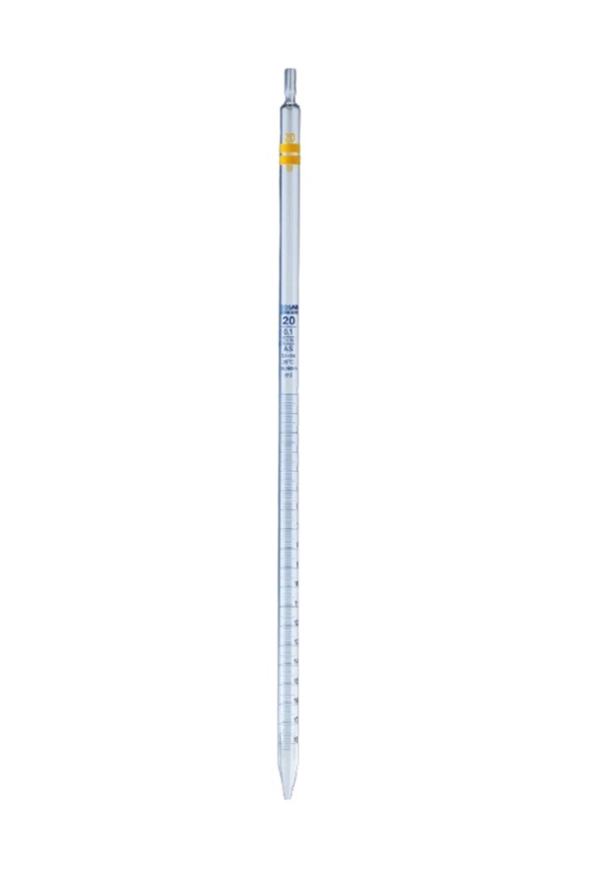 ISOLAB 021.01.005 Pipet - Cam - Dereceli - As Kalite - Mavi Skala - 5 Ml (10 Adet)