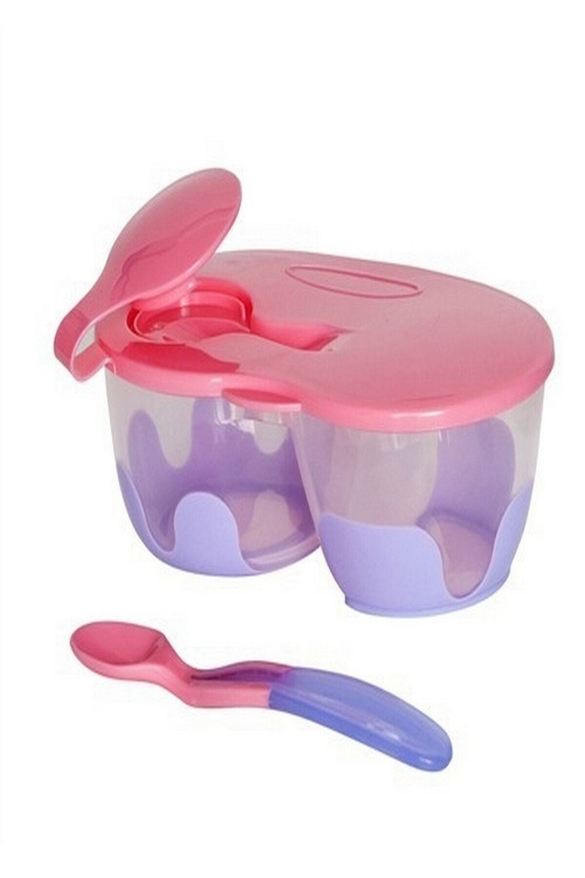 Bebedor Iki Bölmeli Tabak Ve Kaşık Pembe