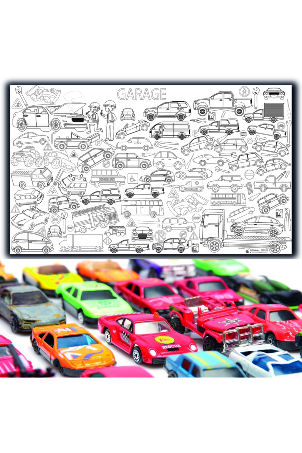 color up Arabalar Cars Tamir Boyama Posteri