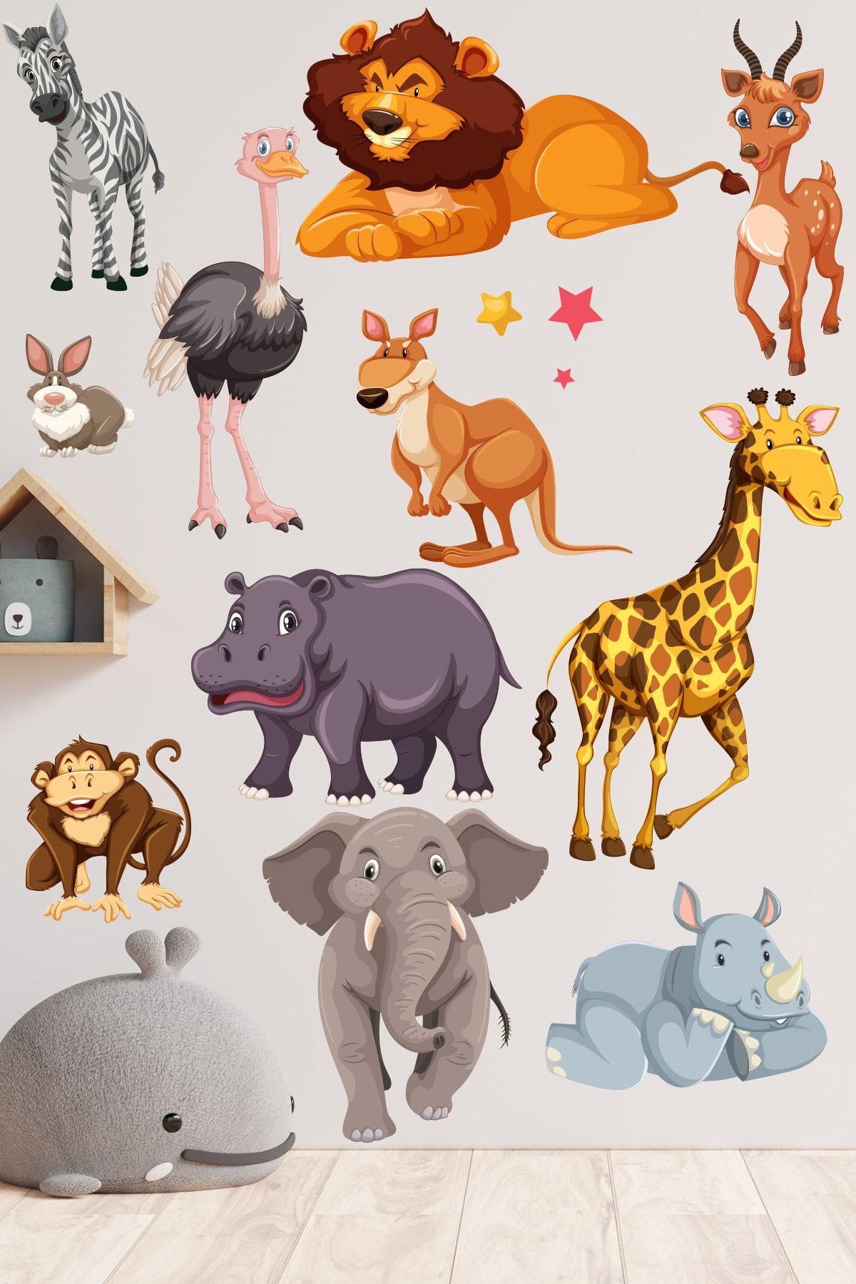 cokindirimli Sevimli Hayvanlar Çocuk Odası Duvar Sticker