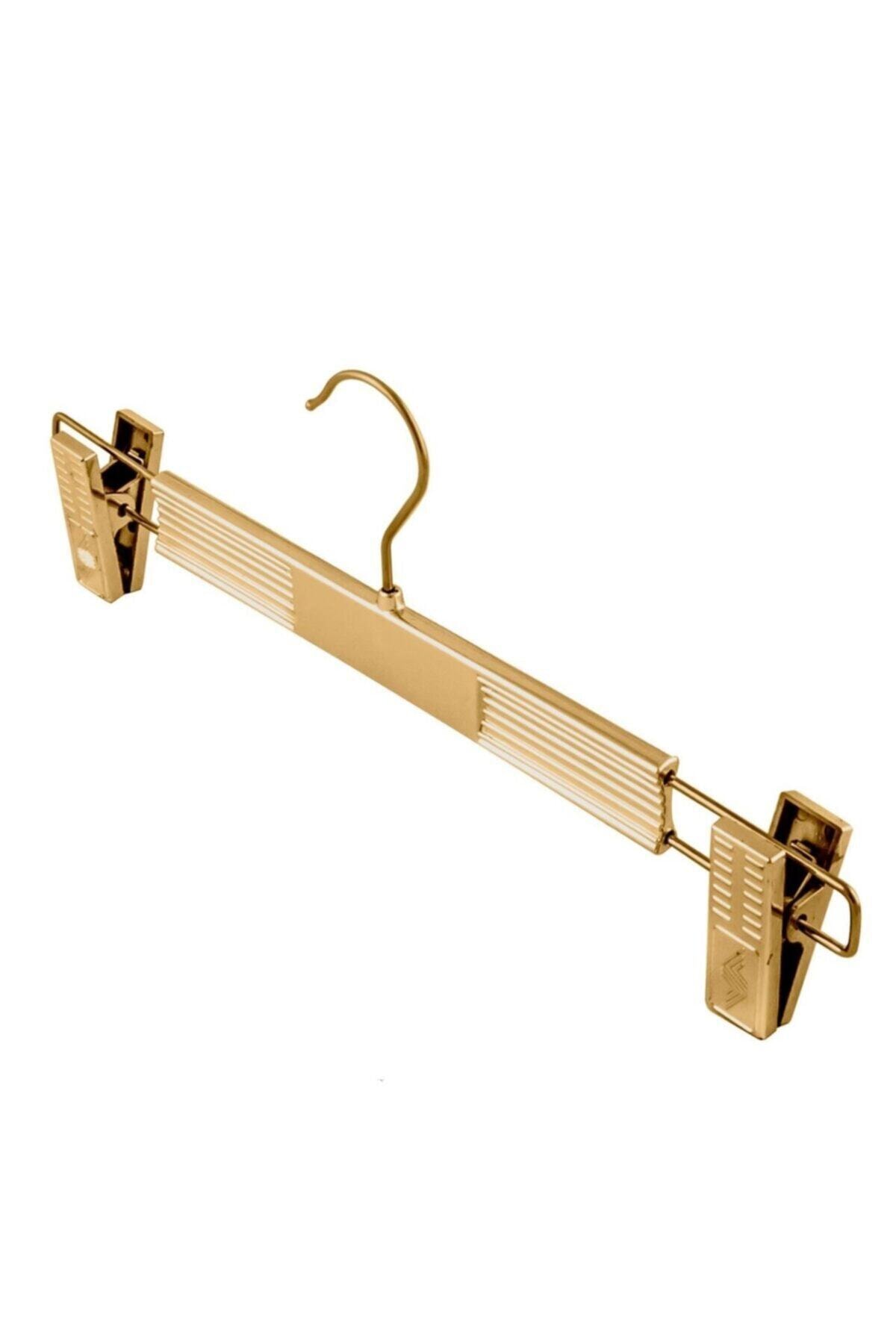 GÖKHAN DEKORASYON Krom Gold Maşalı Etek Askısı 10 Adet
