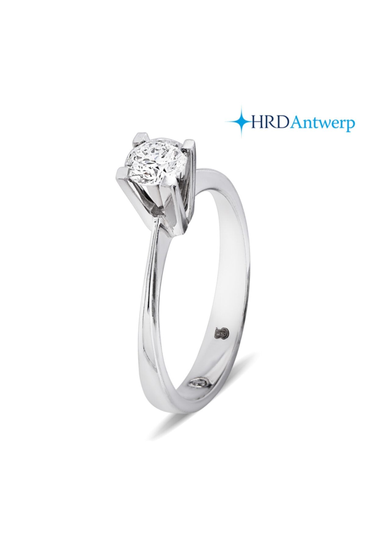 Barok Diamond Pırlanta Tektaş Yüzük 0.55 Ct. F Vs 18k Hrd Sertifikalı