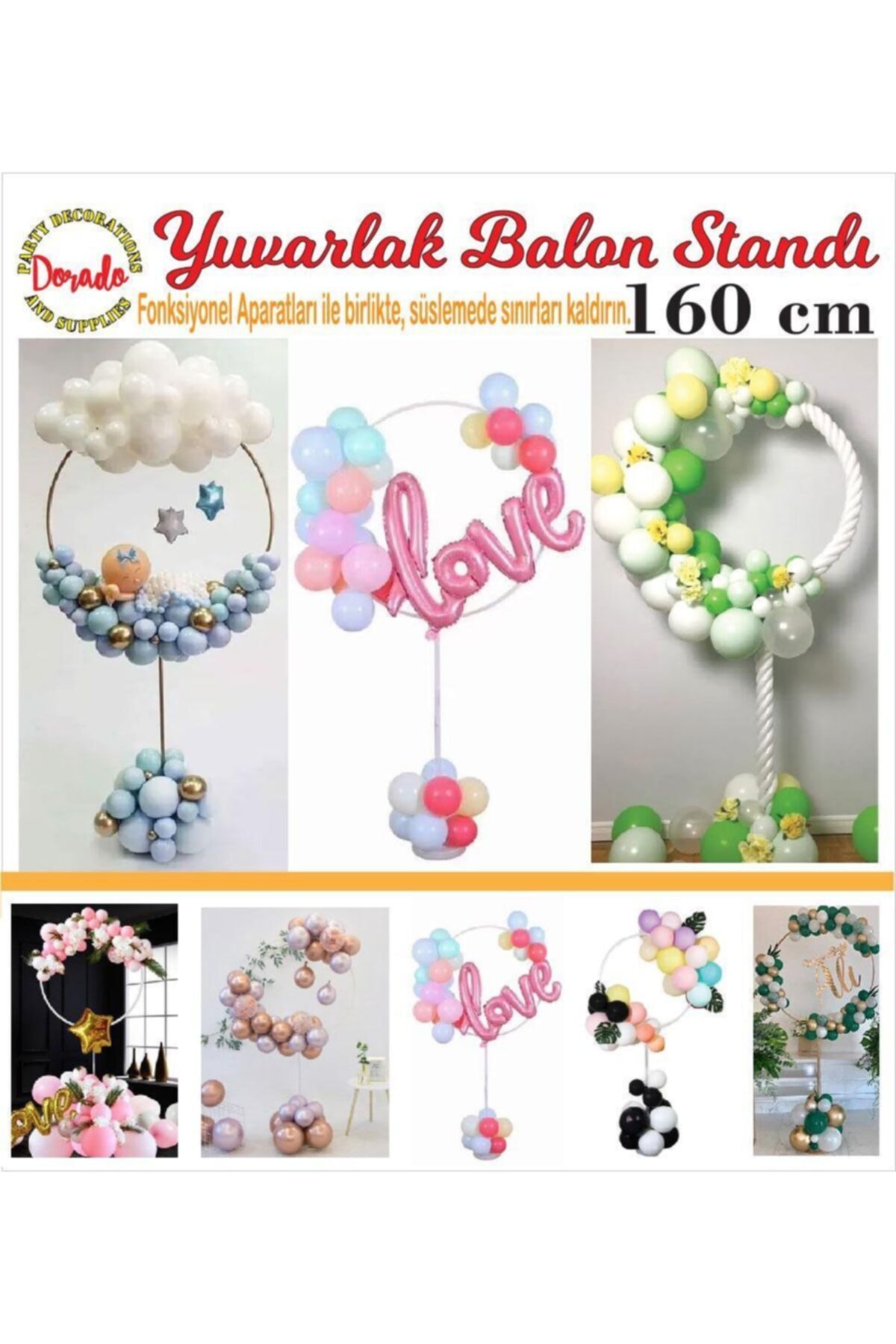 Happyland Yuvarlak Balon Standı 160 cm