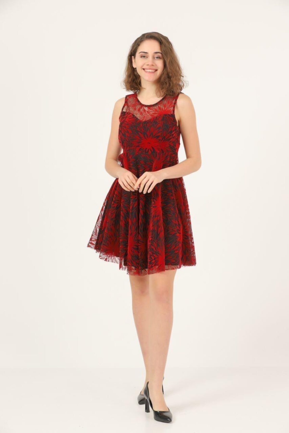 Ceylen Evening Prom Dress Red Flared skirt Trendyol