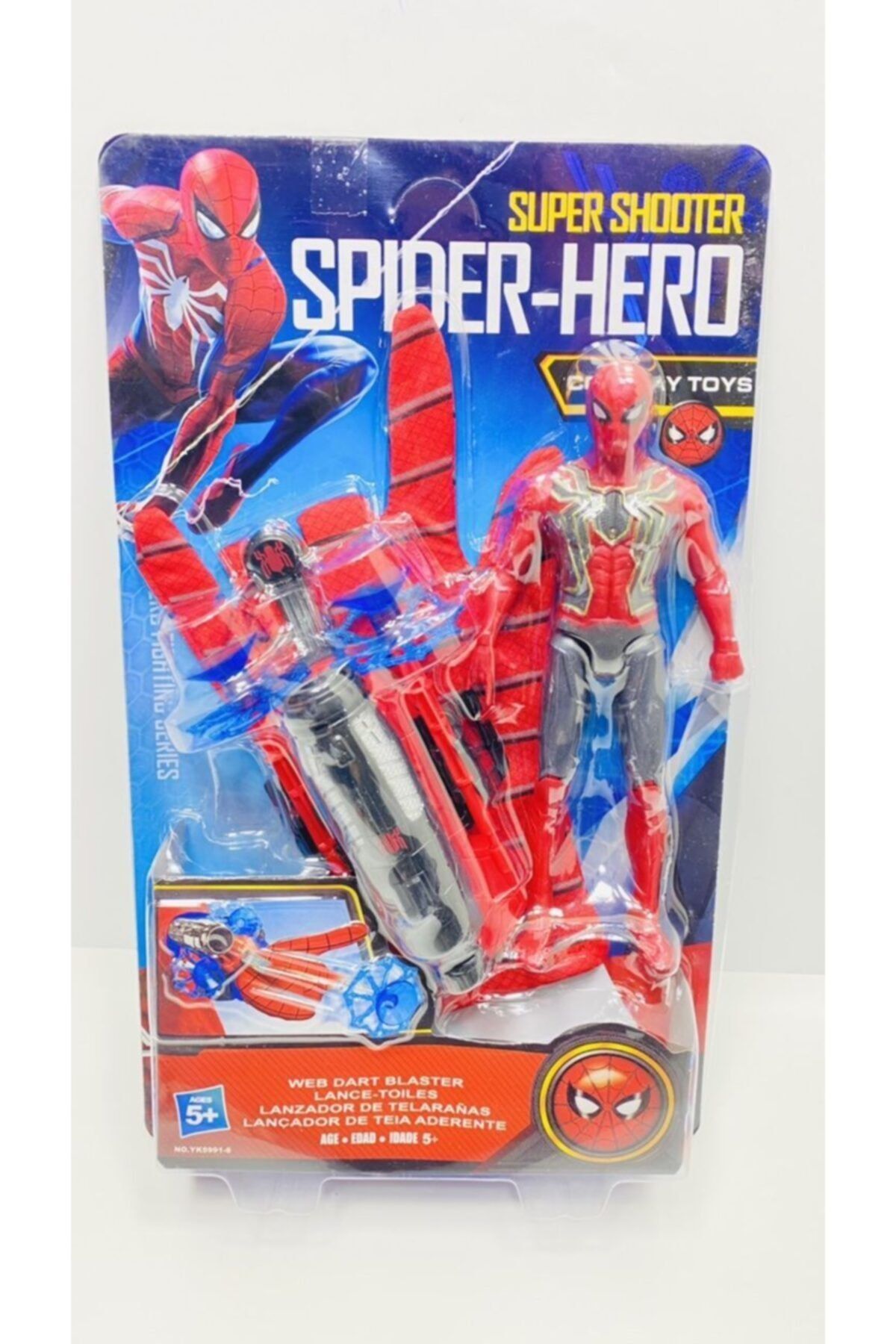 toysandmore Spiderman Web Shooting Gloves and Blue Luminous