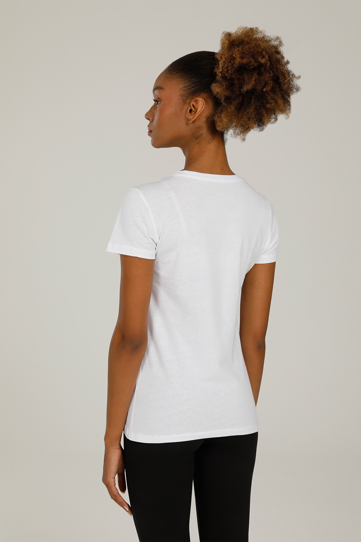 2M CT126 BASIC V NECK T-SHIRT 2FX,BEY, S