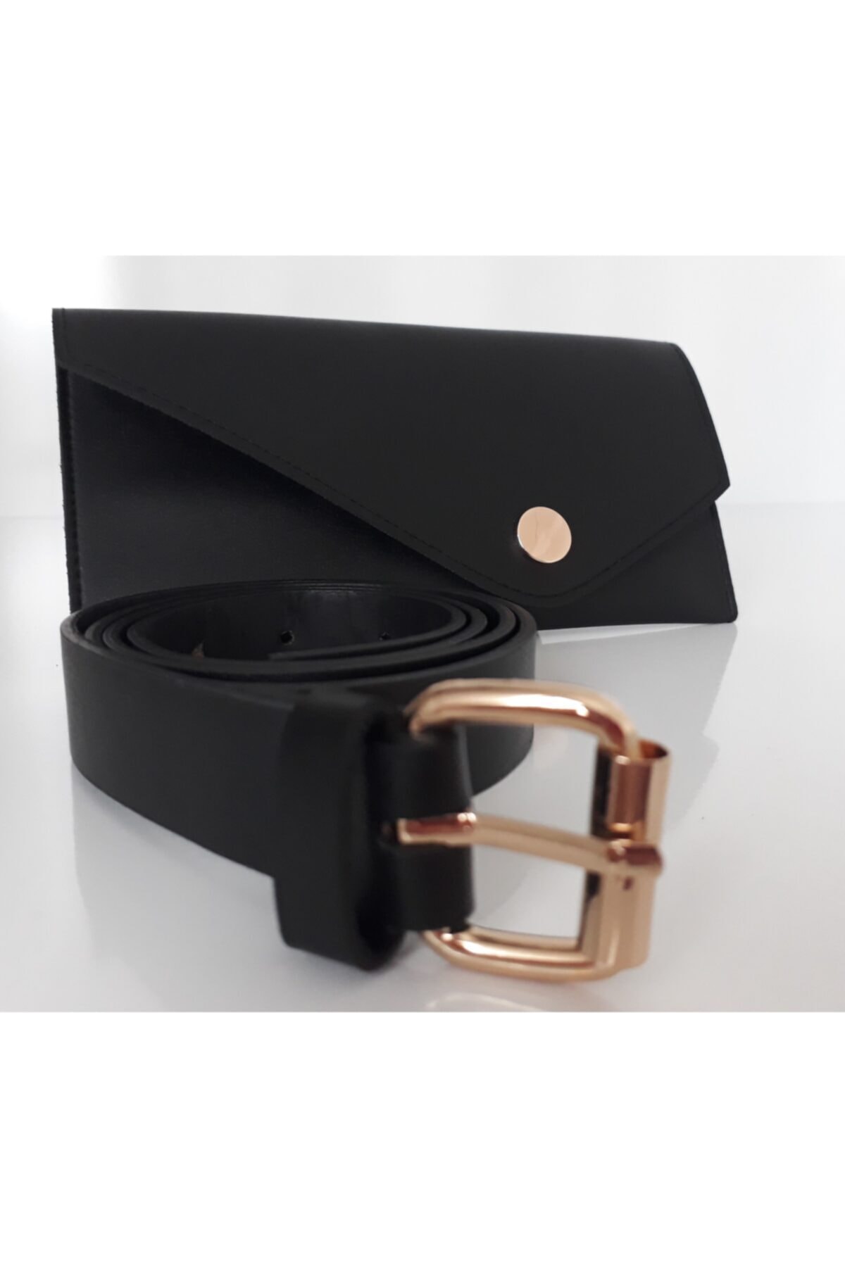 MY BELT Kadın Siyah Mini Çantalı Kemer