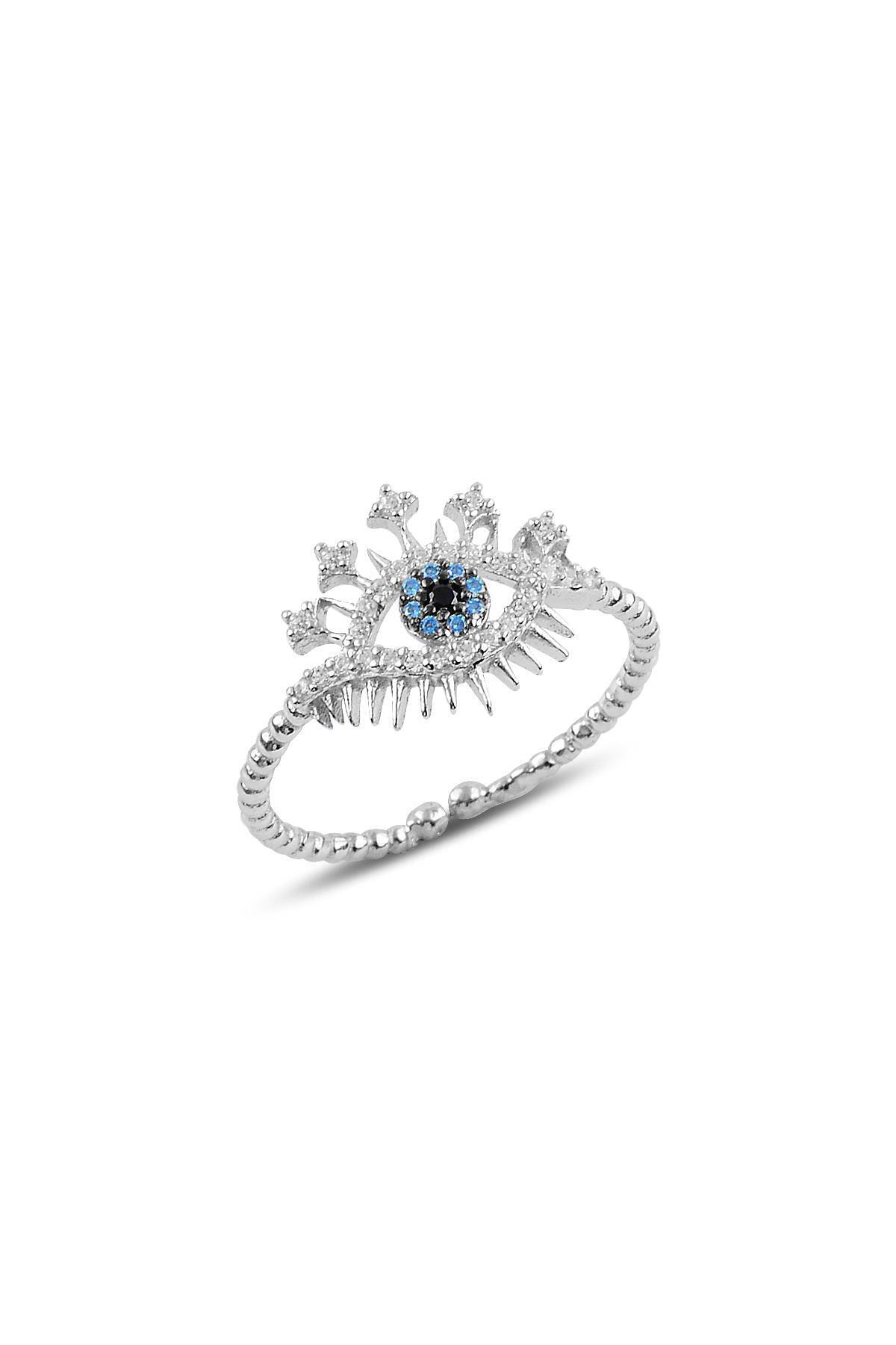 Söğütlü Silver Gümüş Ayarlamalı Göz Modeli Yüzük