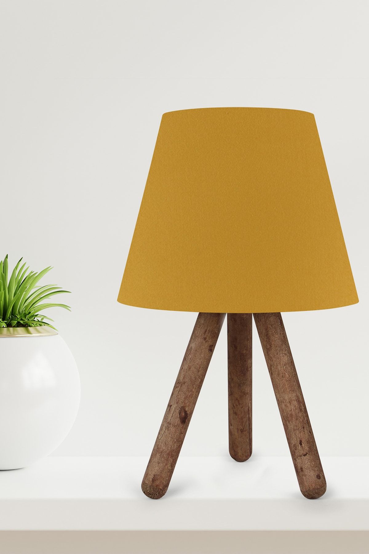HOMİNG Tasarım Luce Ahşap Üç Ayaklı Abajur Ayd-2558