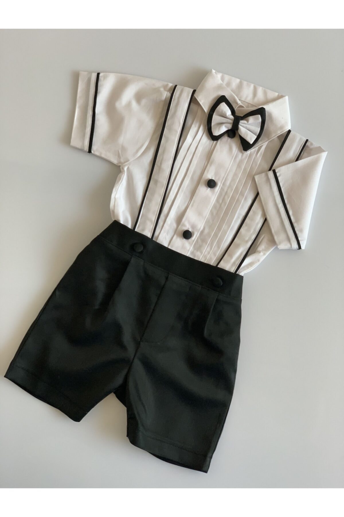 GNL Tasarım Erkek Bebek Siyah Salopet Kapri