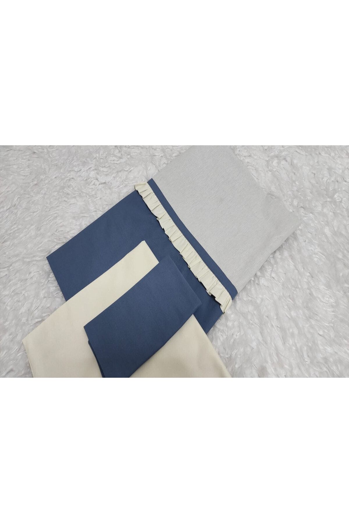 modastra Fırfır Desen Indigo Renk Tek Kişilik Nevresim Takımı