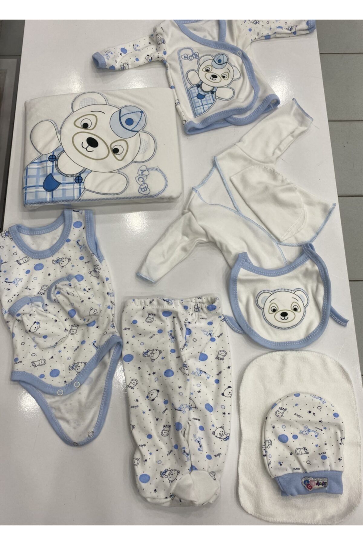 AHMETCAN BEBE Yeni Doğan Bebek Için 10 'lu Hastane Çıkışı Zıbın Seti