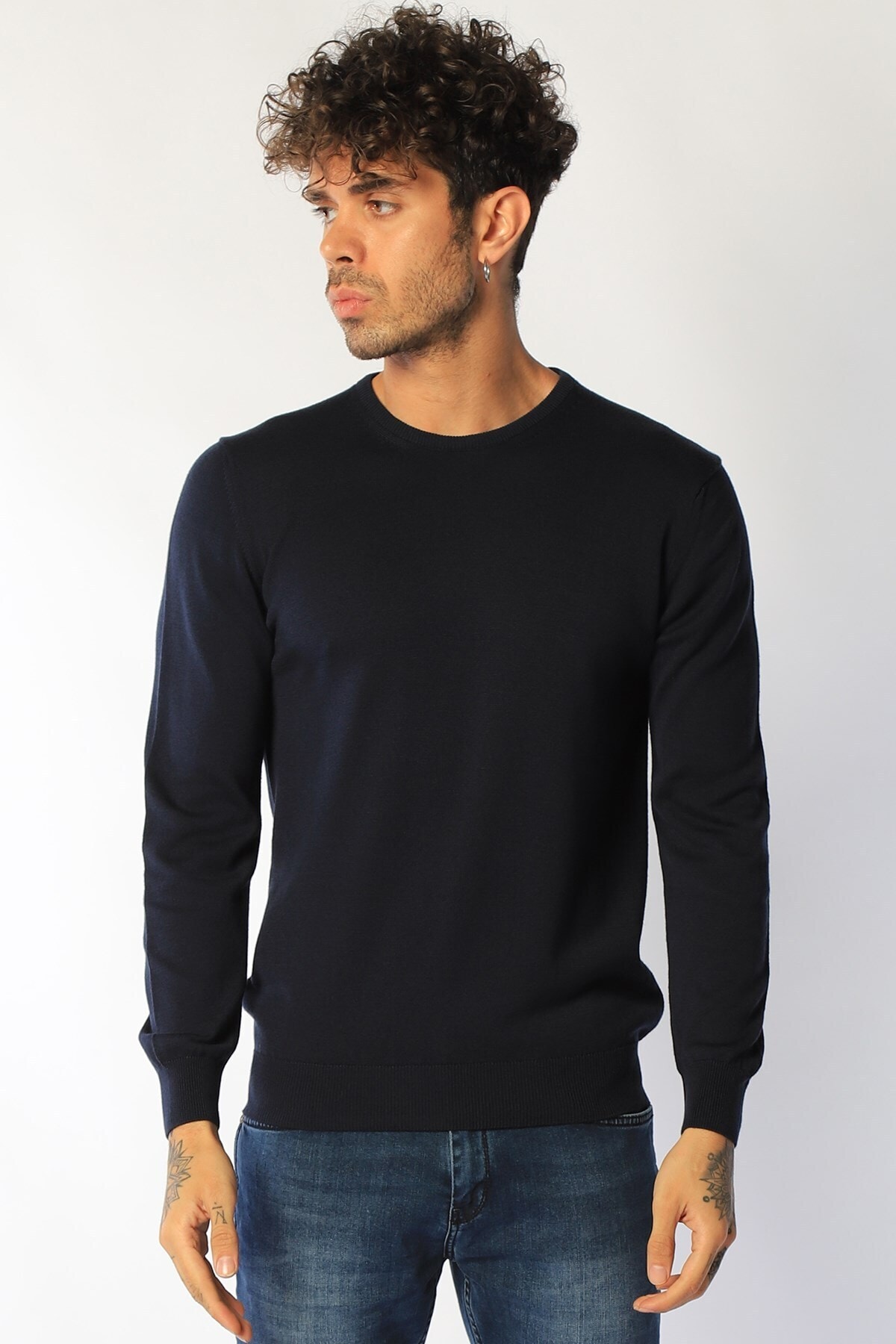 Twister Jeans Erkek Lacivert Slım Fıt Kazak Et 3621 Bb