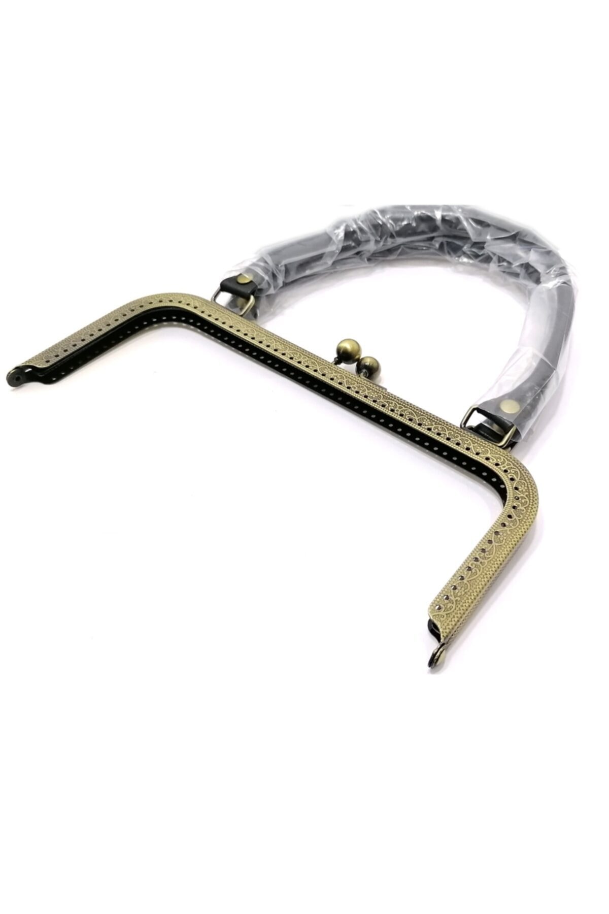 Hobizubi Deri Saplı Antik Yeşil Metal Çanta Sapı 25 cm