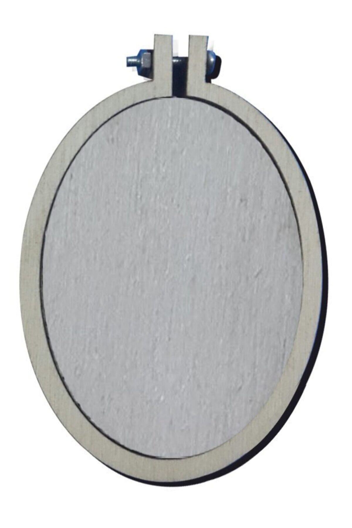 Ahşap Dikey Oval Kasnak - 4x5.7 Cm