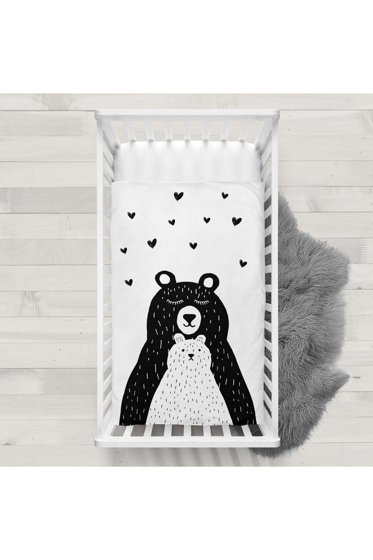 decoars Siyah Ayı 1 Figürlü Dekoratif Yatak Örtüsü