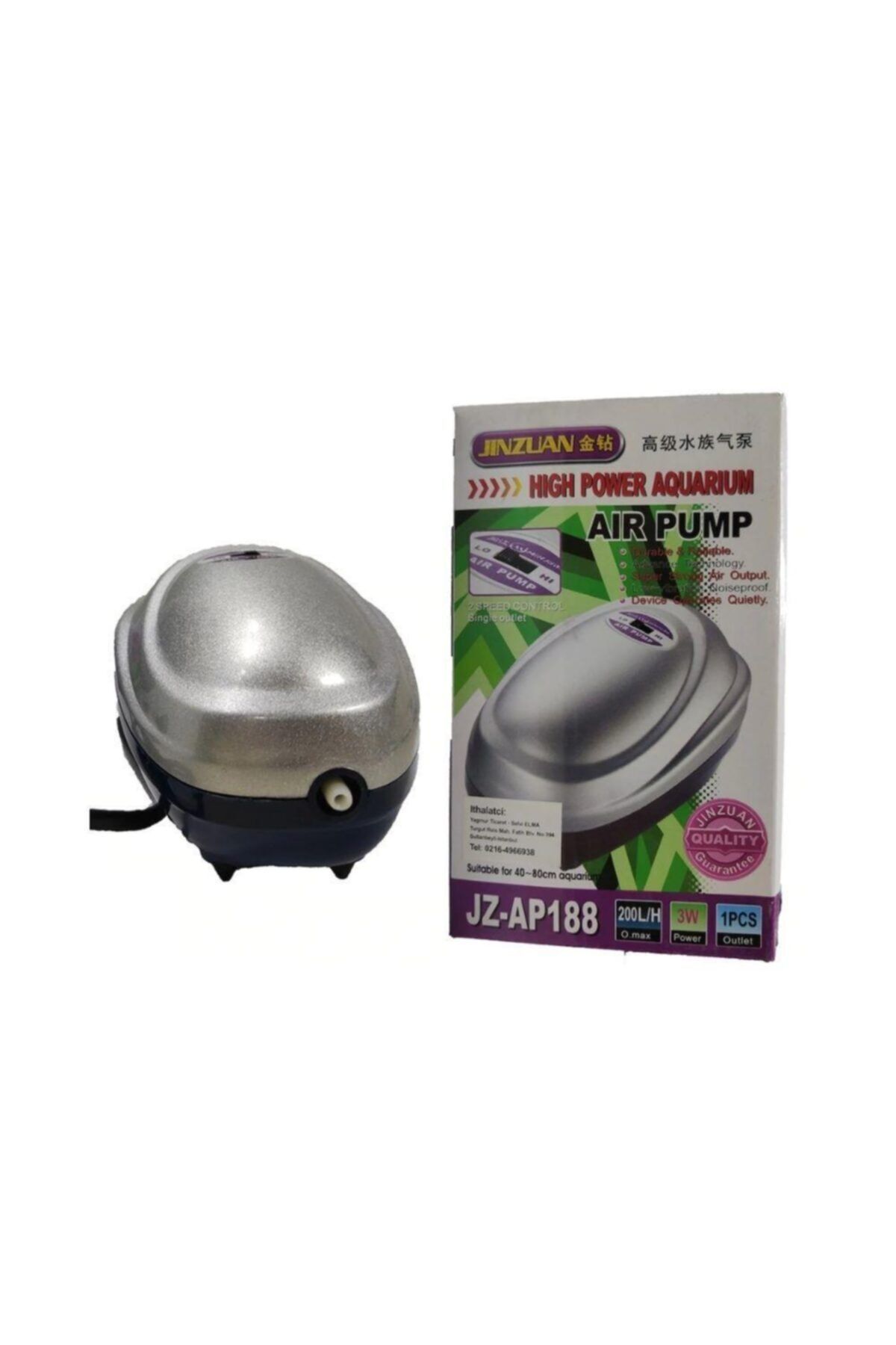 Minjiang Jinzuan Jz-ap188 Tek Çıkışlı Akvaryum Hava Motoru