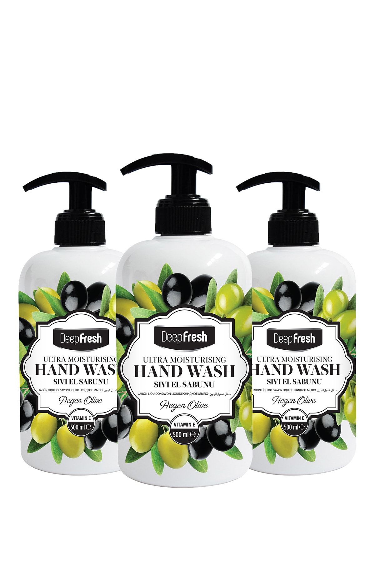Deep Fresh Garden Nemlendirici Sıvı Sabun Ege Zeytini 3 X 500 Ml