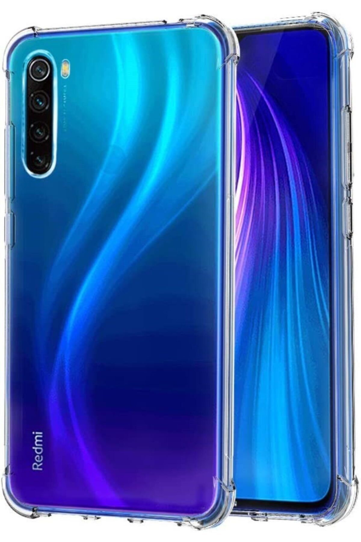 Teknoçeri Xiaomi Redmi Note 8 Şok Darbe Emici Şeffaf Silikon Kılıf