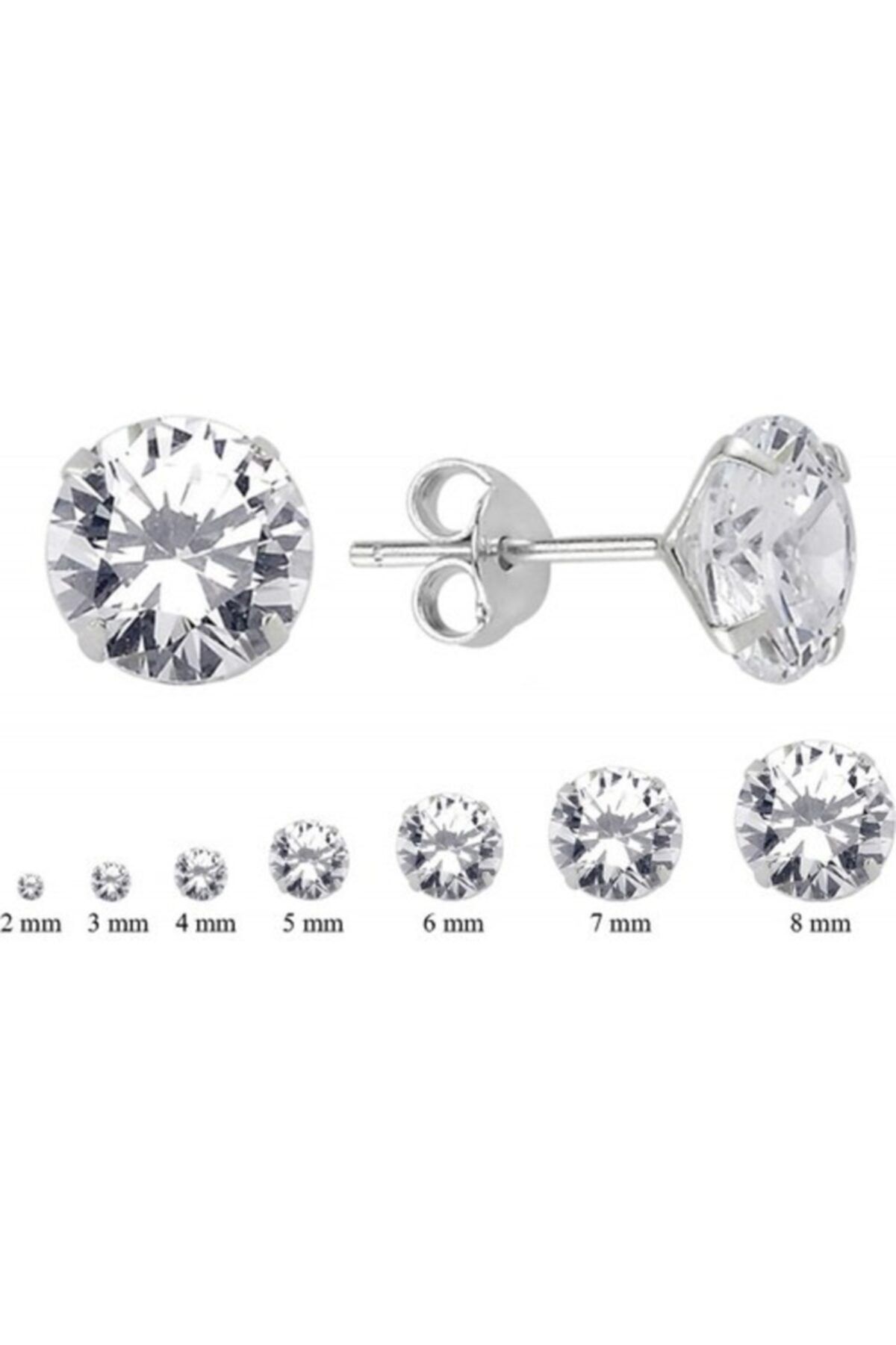 Viva Hera Aksesuar Unisex Cerrahi Çelik Tek Taş Küpe ( 3 Mm )