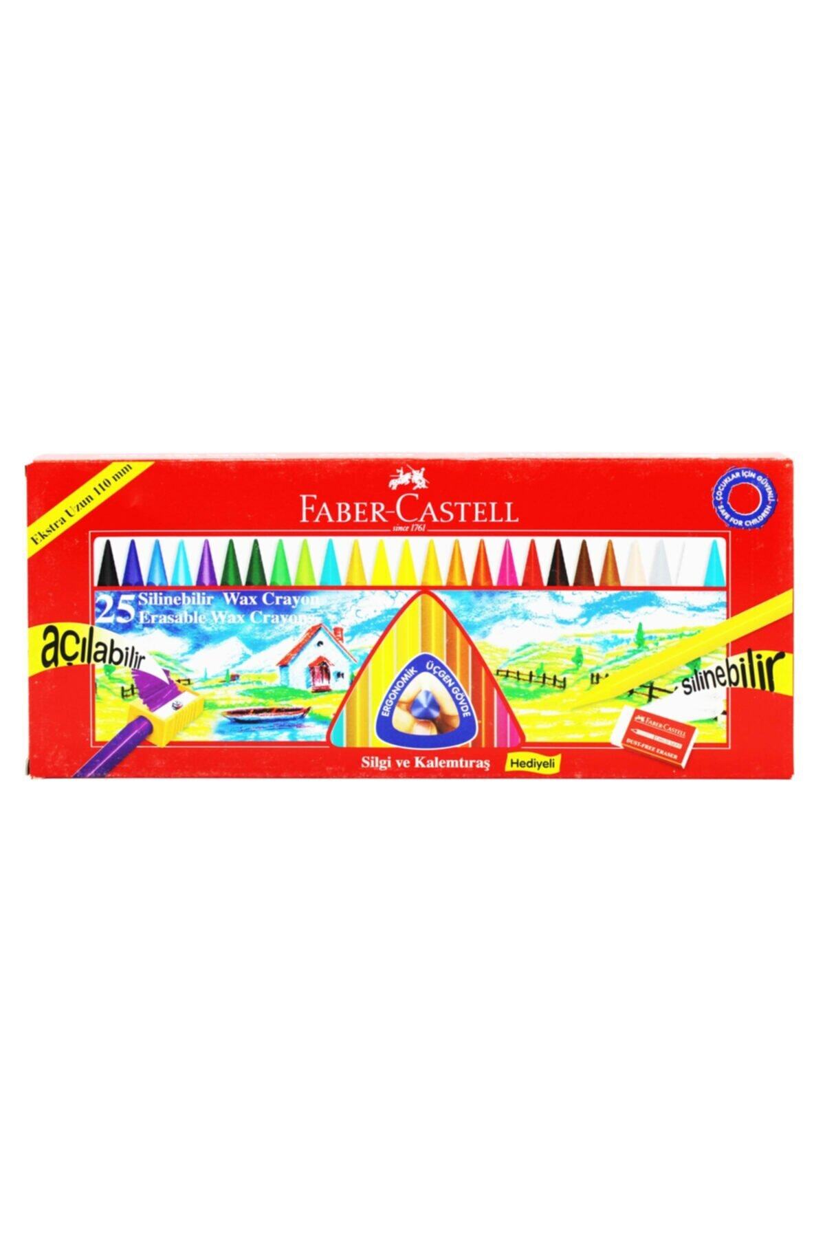 Faber Castell 122725 Wax Crayon Silinebilir Mum Boya 25 Renk