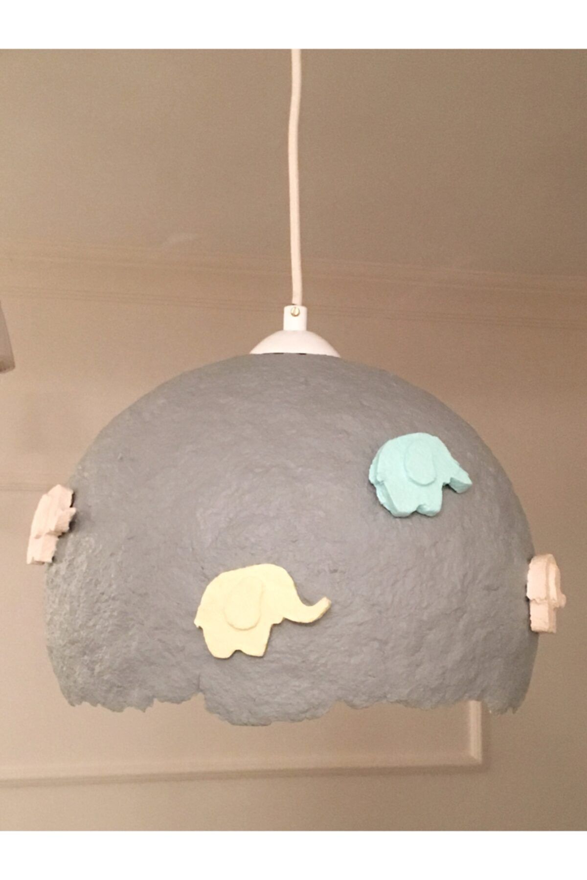 JUST PAPER Aurora Papier Mache (kağıt Hamuru) Gri Filli Sarkıt Aydınlatma