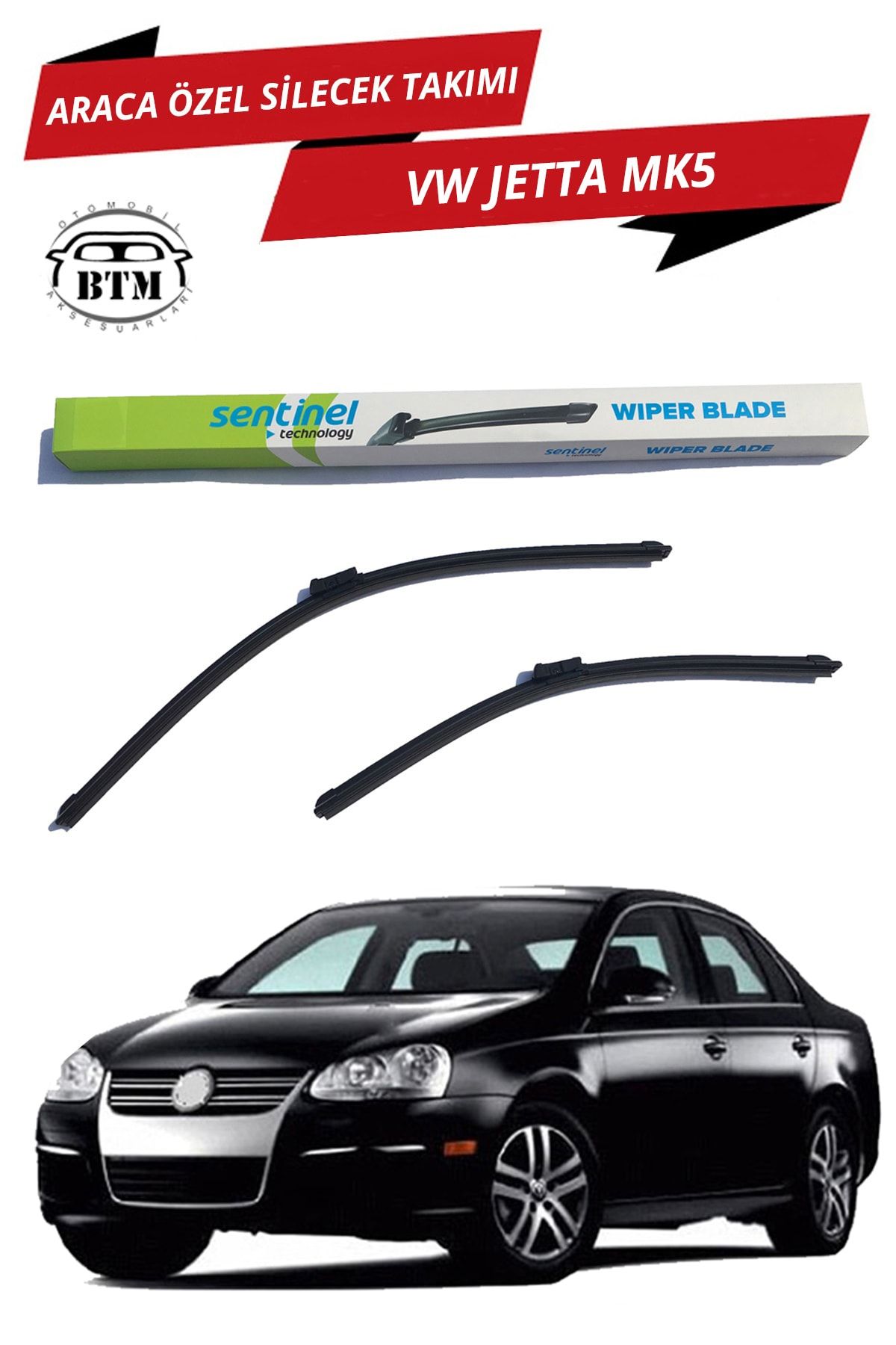 Sentinel Vw Jetta Mk5 Araca Özel Ön Silecek Takımı Sağ Ve Sol