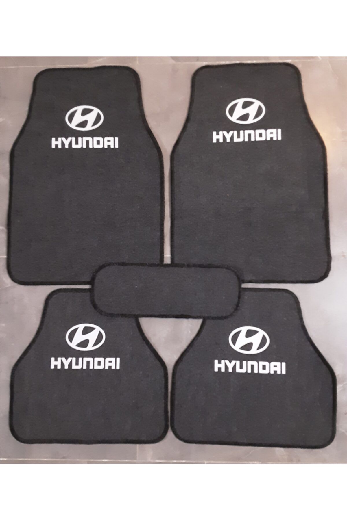 Universal Hyundai Elantra Logolu Füme Halı Paspas Çift Kat