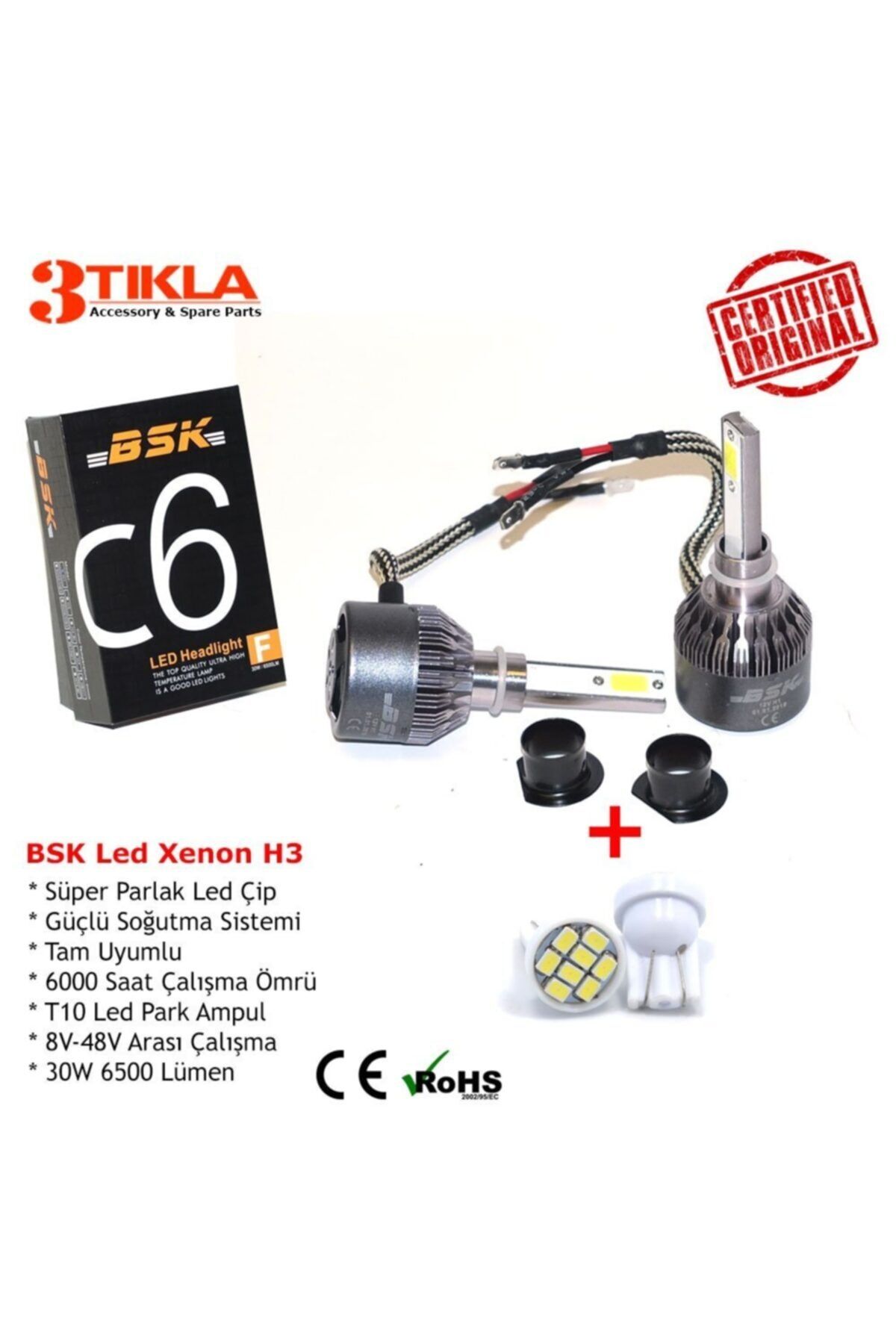 BSK H3 Beyaz Led Xenon Şimşek Etkili Far Ampül