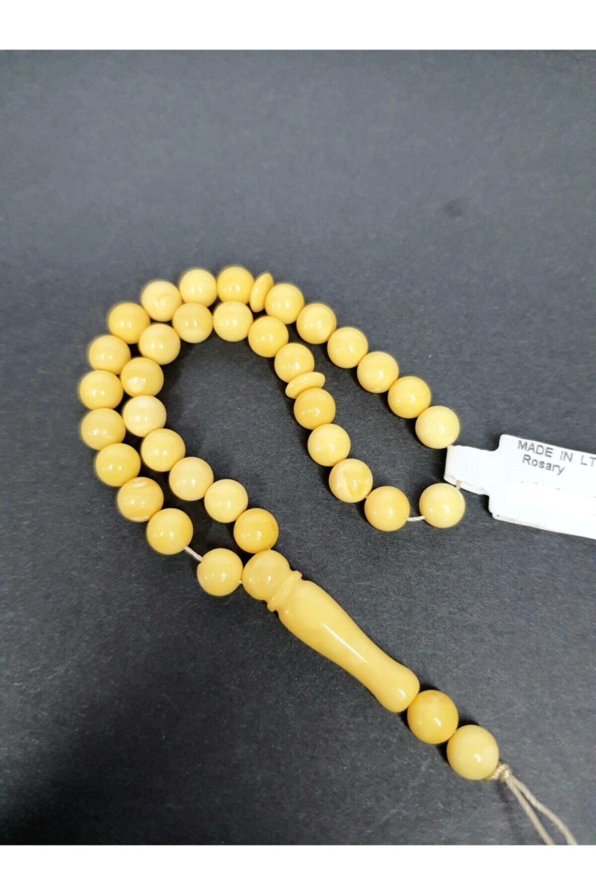 Amber by Mazukna Sarı Süt Baltık Damla Kehribar Tesbih