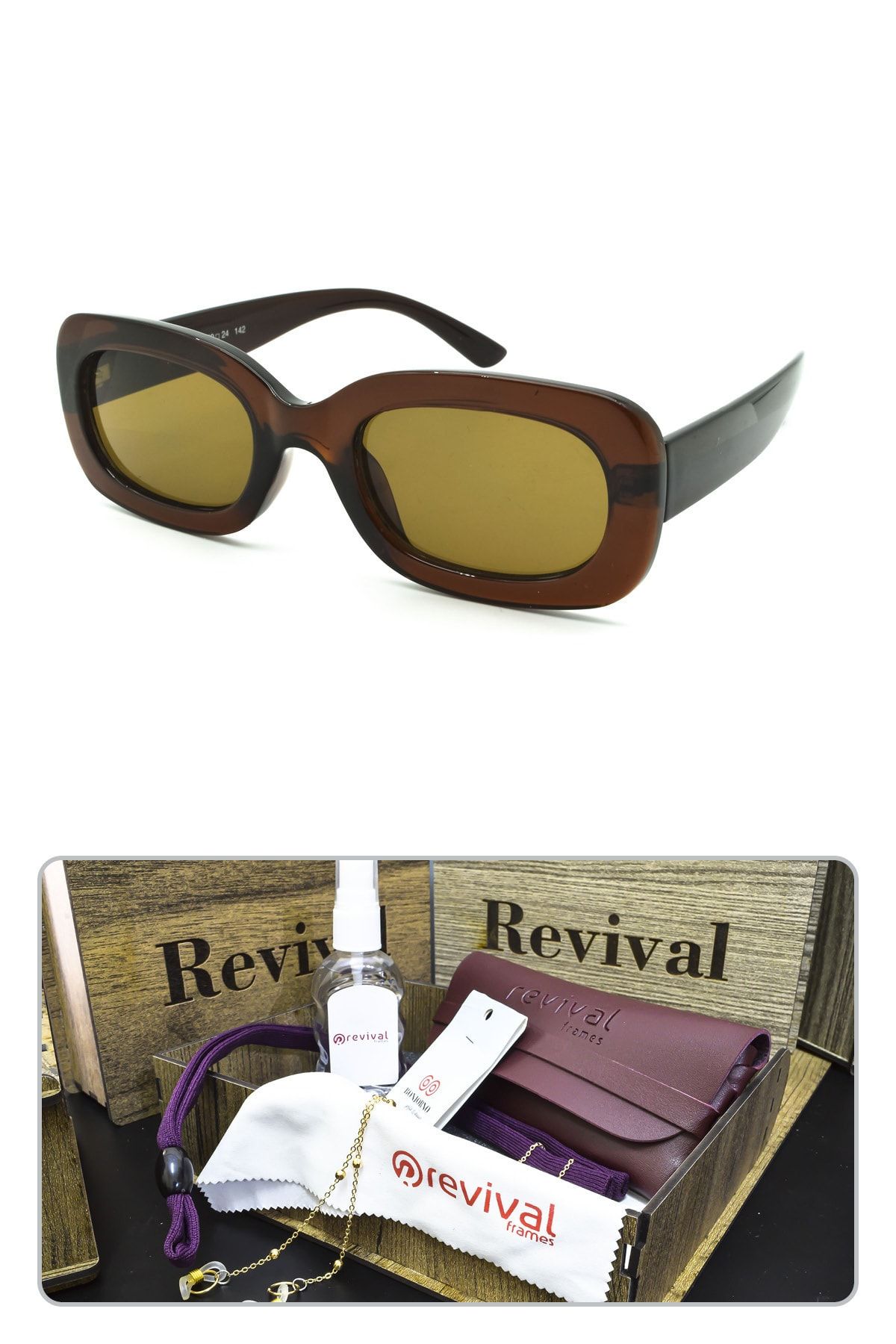 Revival Frames Kadın Kahverengi Güneş Gözlüğü