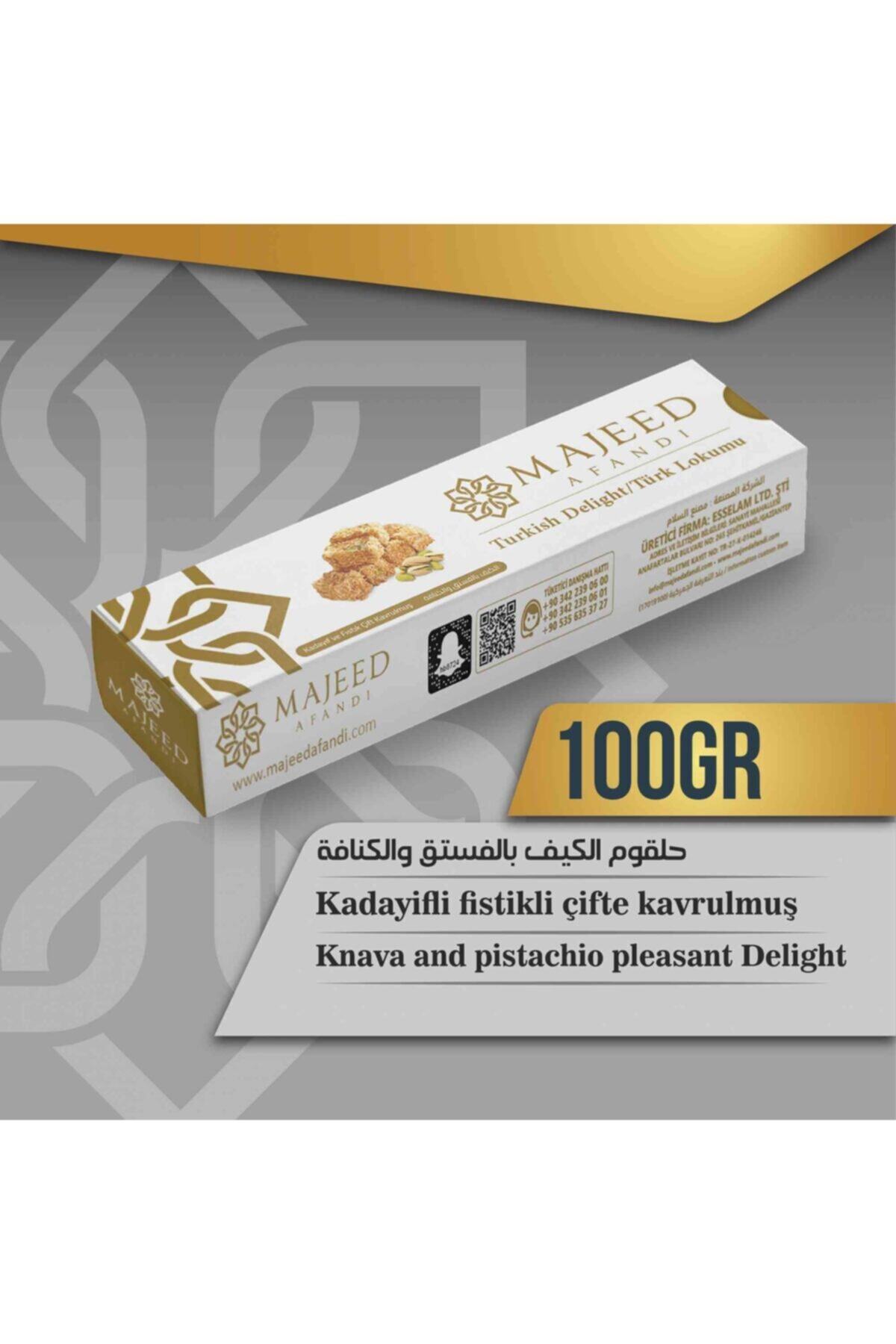 MAJEED AFANDİ LOKUM Kadayıf Ve Fıstıklı Çifte Kavrulmuş Lokum ( 100 Gr X 12 Adet )