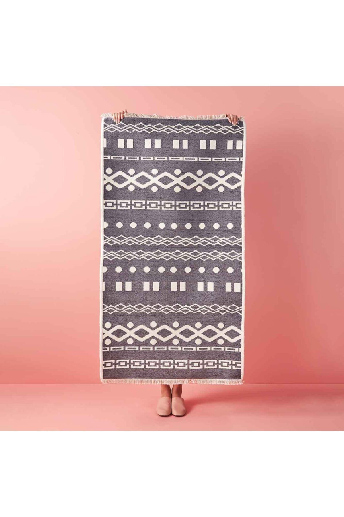 Bella Maison Duo Çift Taraflı Kilim Antrasit (120x180 Cm)