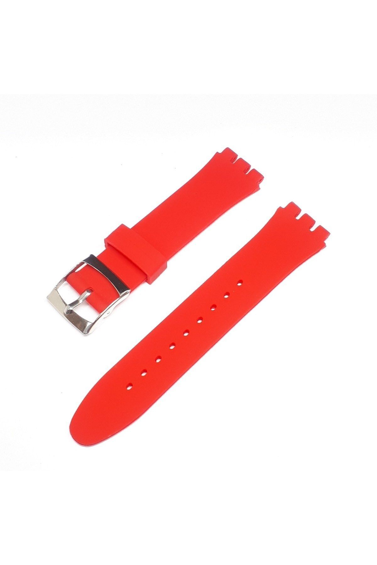 Swatch 19mm Uyumlu Kırmızı Slikon Saat Kordonu