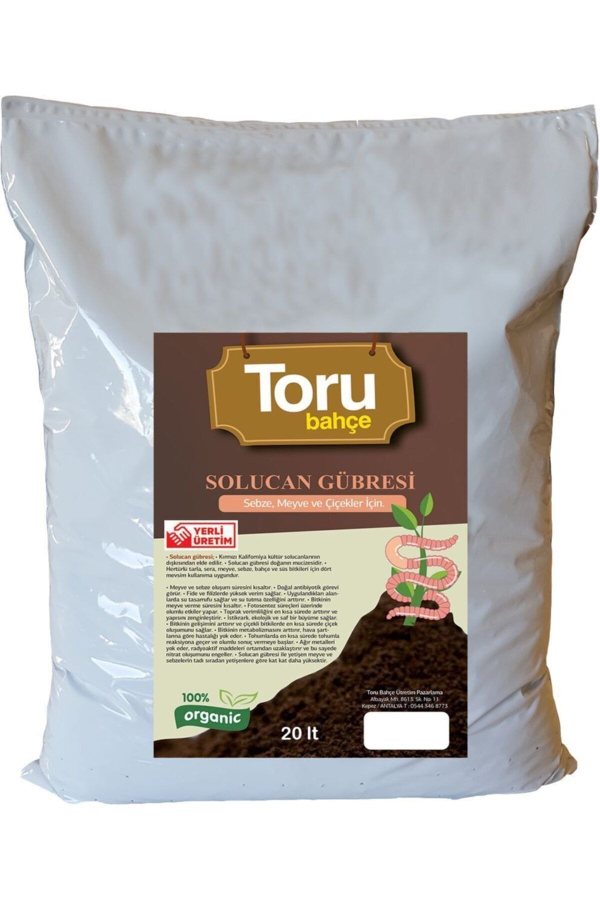 torubahce Solucan Gübresi Toprak Düzenleyici Solucan Gübresi 20lt