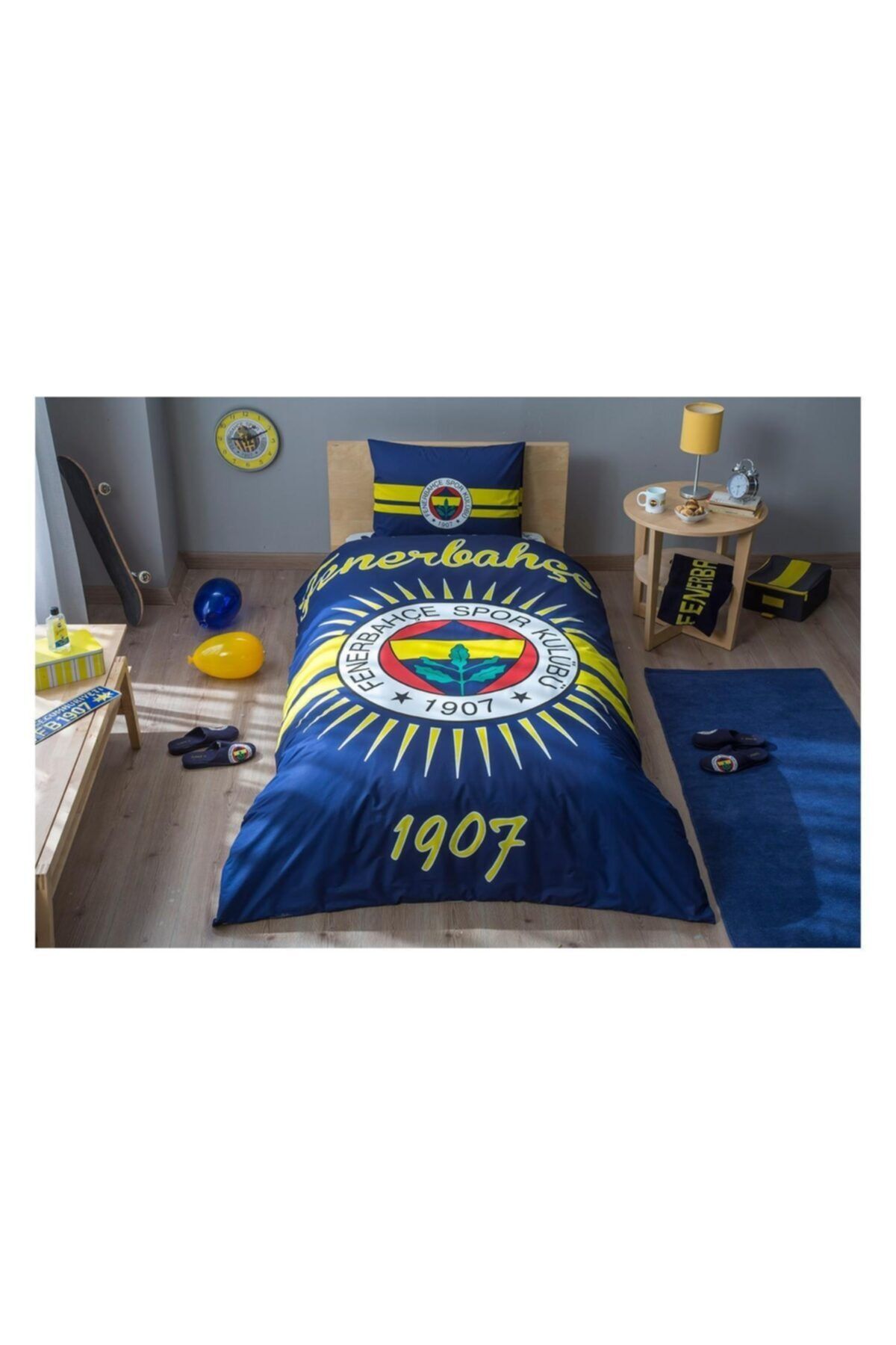 Erbilden Taç Lisanslı Nevresim Takımı Tek Kişilik Fenerbahçe Parlayan Güneş