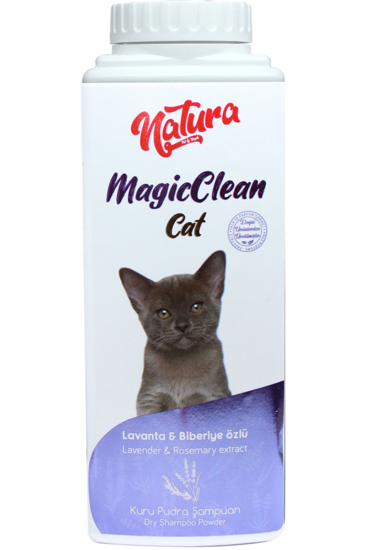 natura Kedi Kuru Pudra Toz Şampuan 150 Gr Lavanta Biberiye Özlü