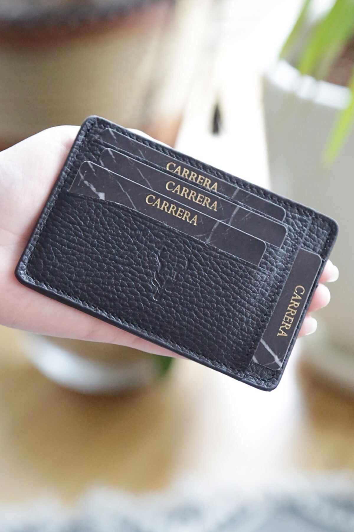 Carrera Nitro Siyah Flother Deri Kredi Kartlık