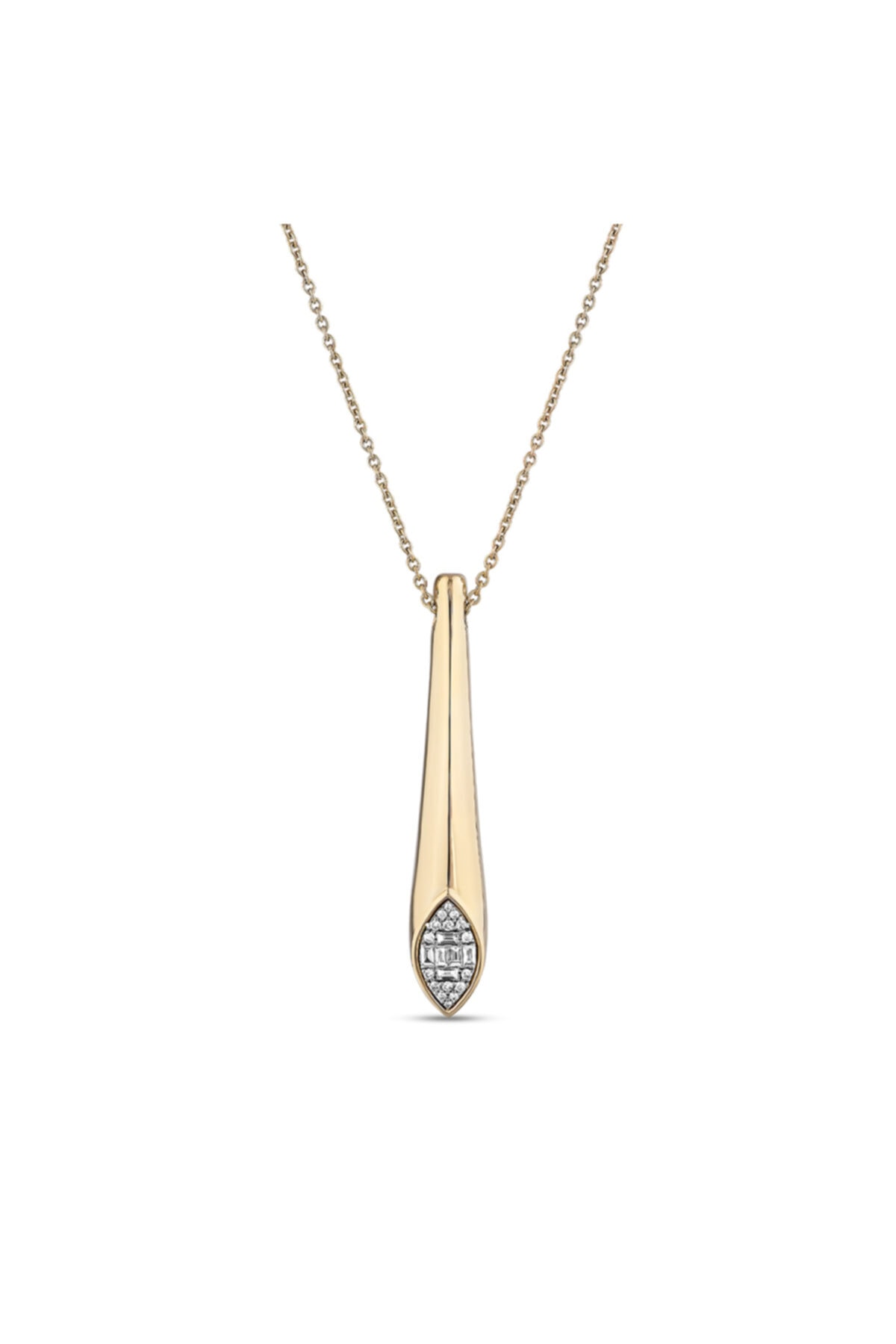 Barok Diamond Baget Pırlanta Kolye