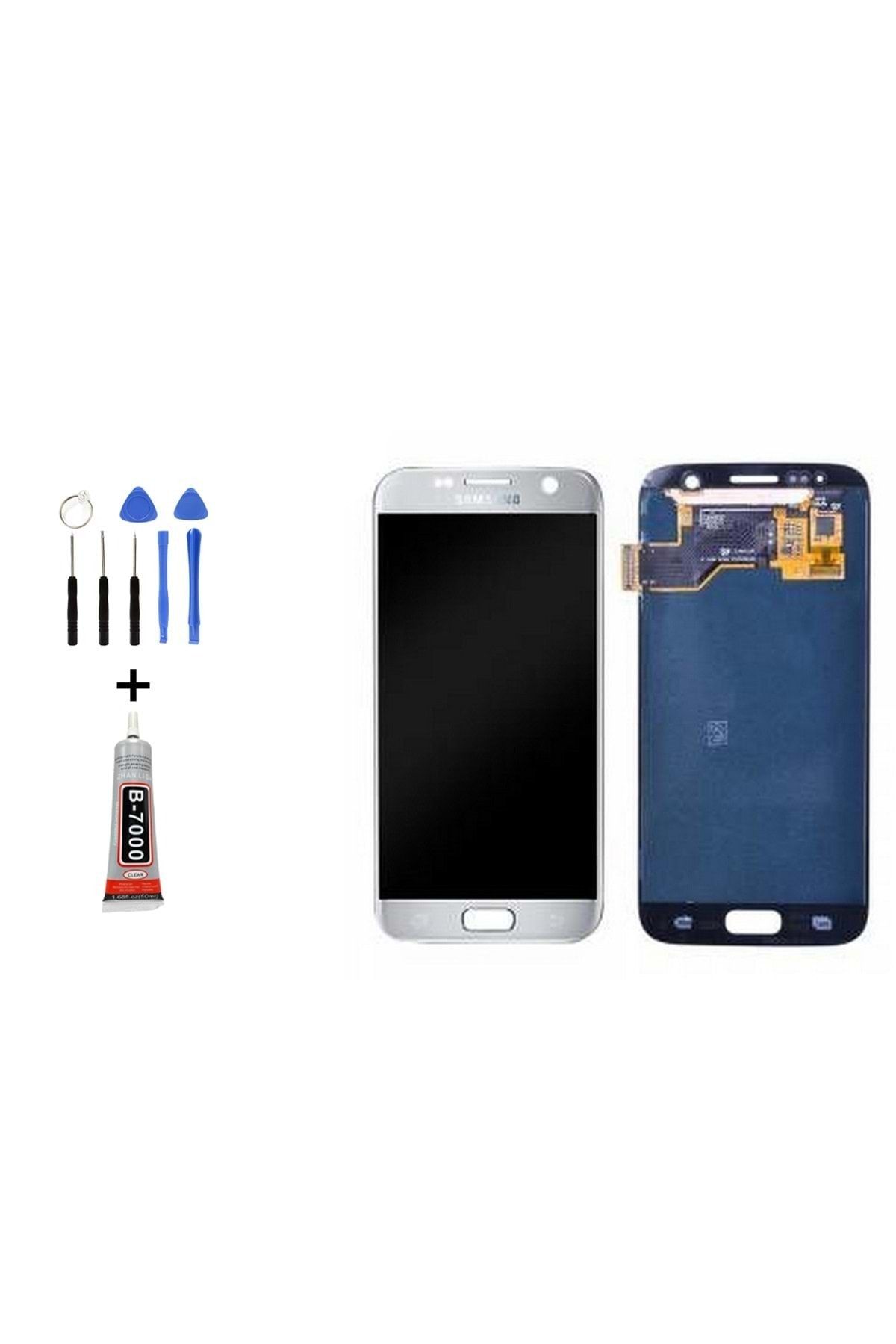 Tk Tech SAMSUNG S7 G930  LCD SİLVER DOKUNMATİK EKRAN TAMİR SETİ YANINDA !!!