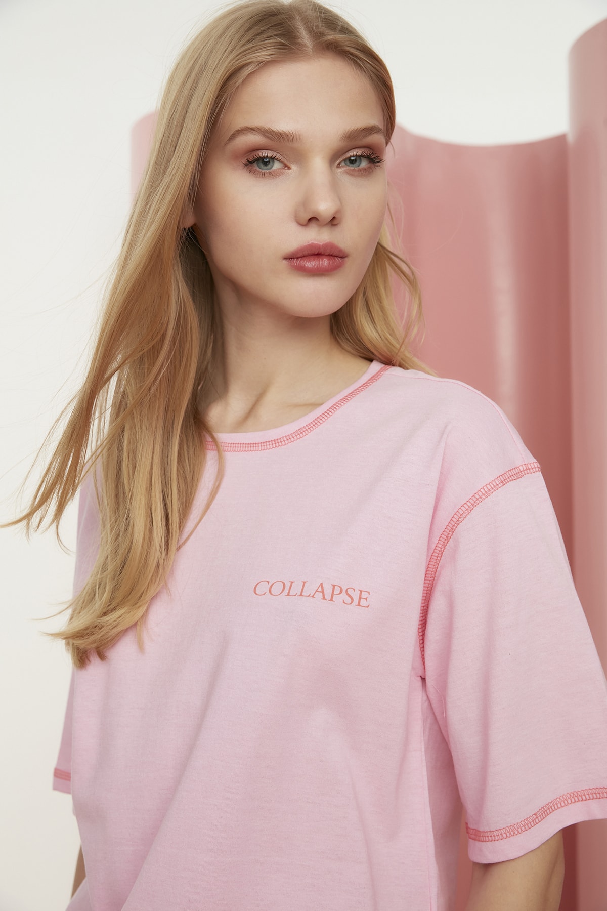 T-Shirt - Pink - Regular - Trendyol
