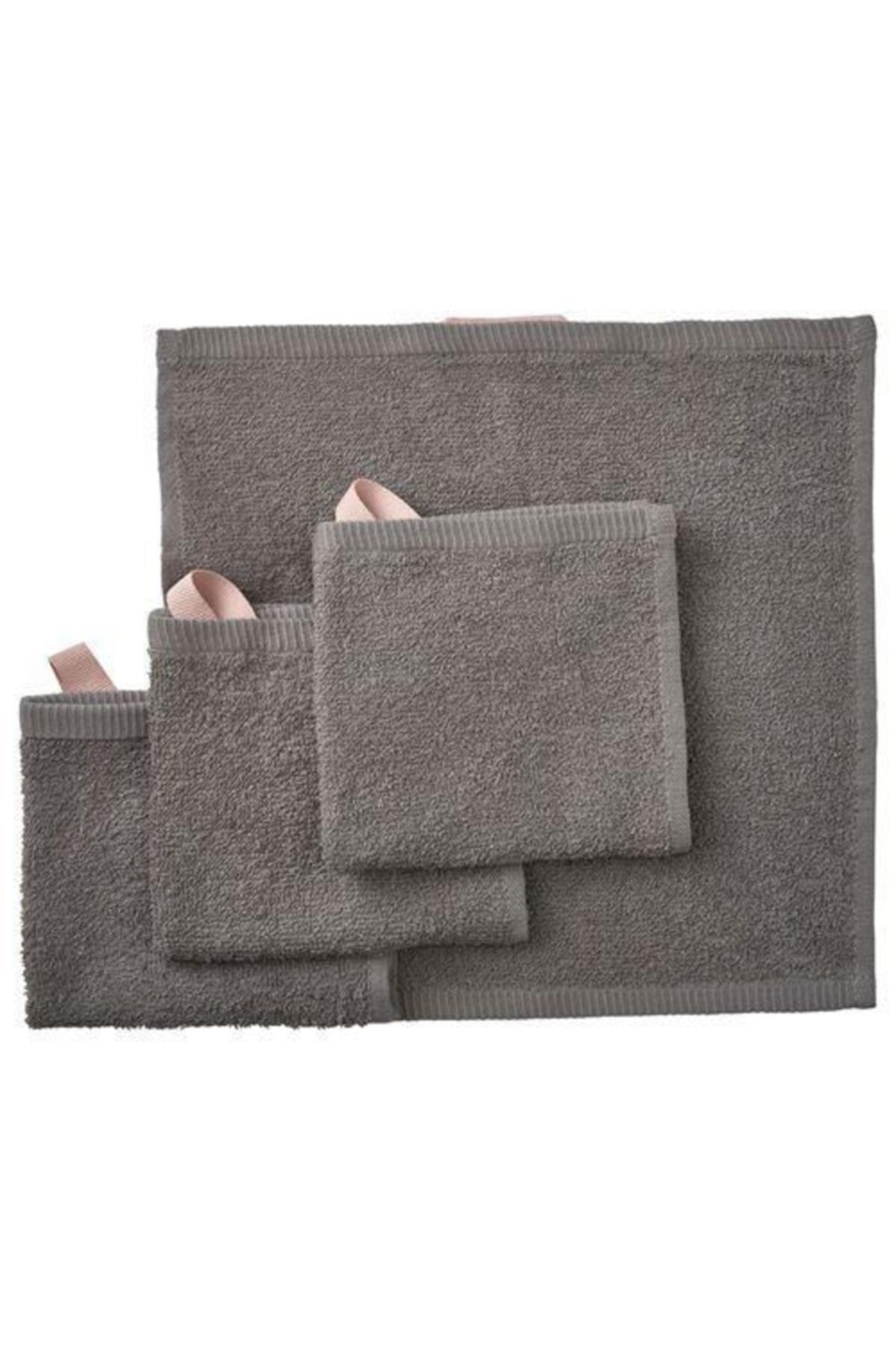 cousinss 4 Pieces Small Hanging Bath Towel 30x30 cm Hand and Face