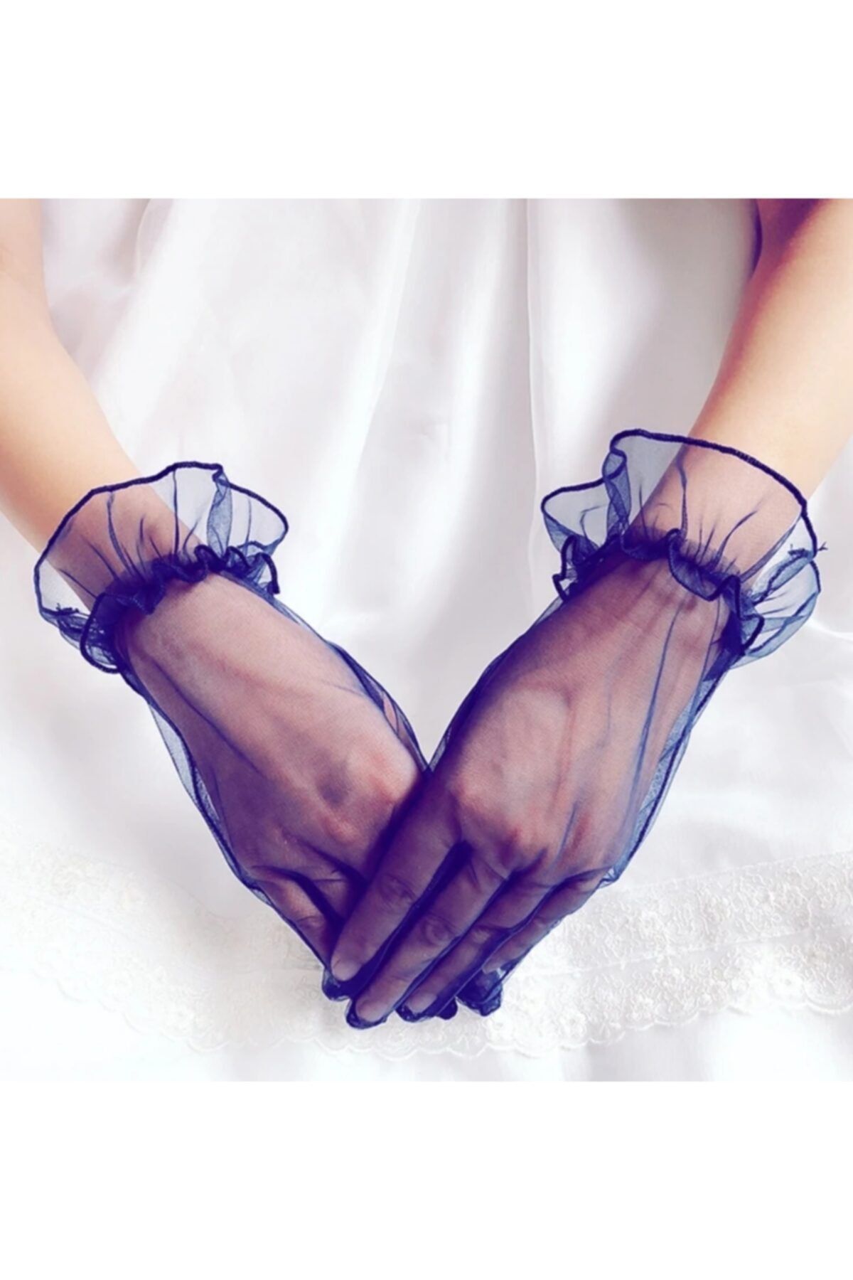 Navy evening gloves hotsell