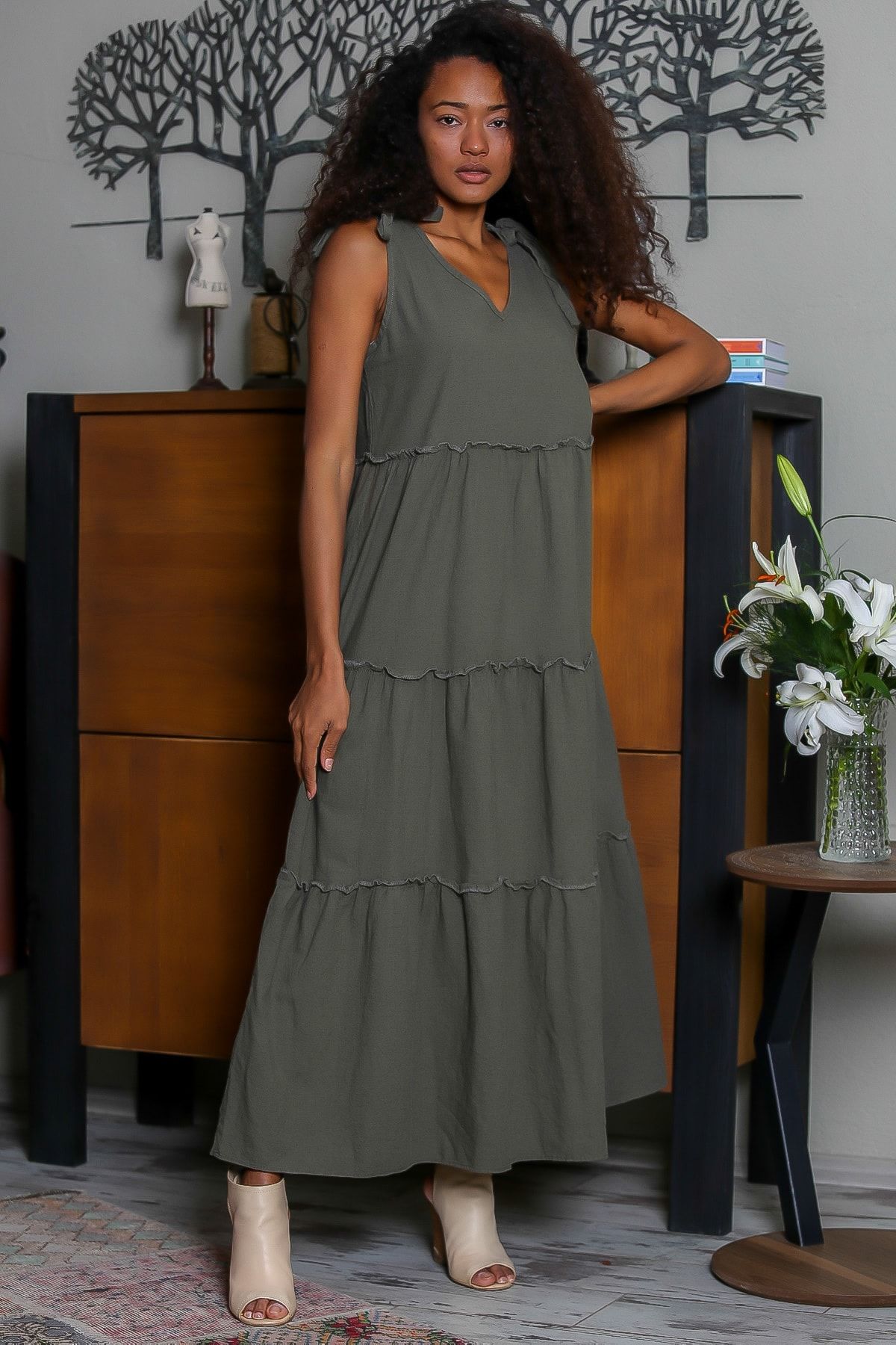Layered 2025 linen dress