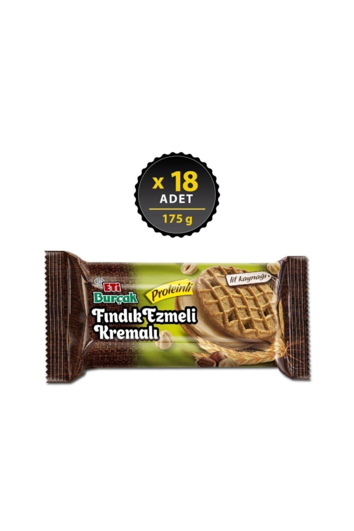Eti Burçak Fındık Ezmeli Kremalı Proteinli 175 g x 18 Adet
