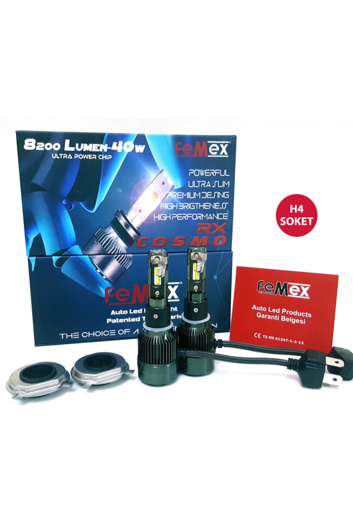 FEMEX Cosmo H4 Şimşek Etkili Led Xenon Zenon 8200 Lumen